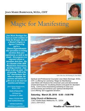 Magic for Manifesting workshop flyer